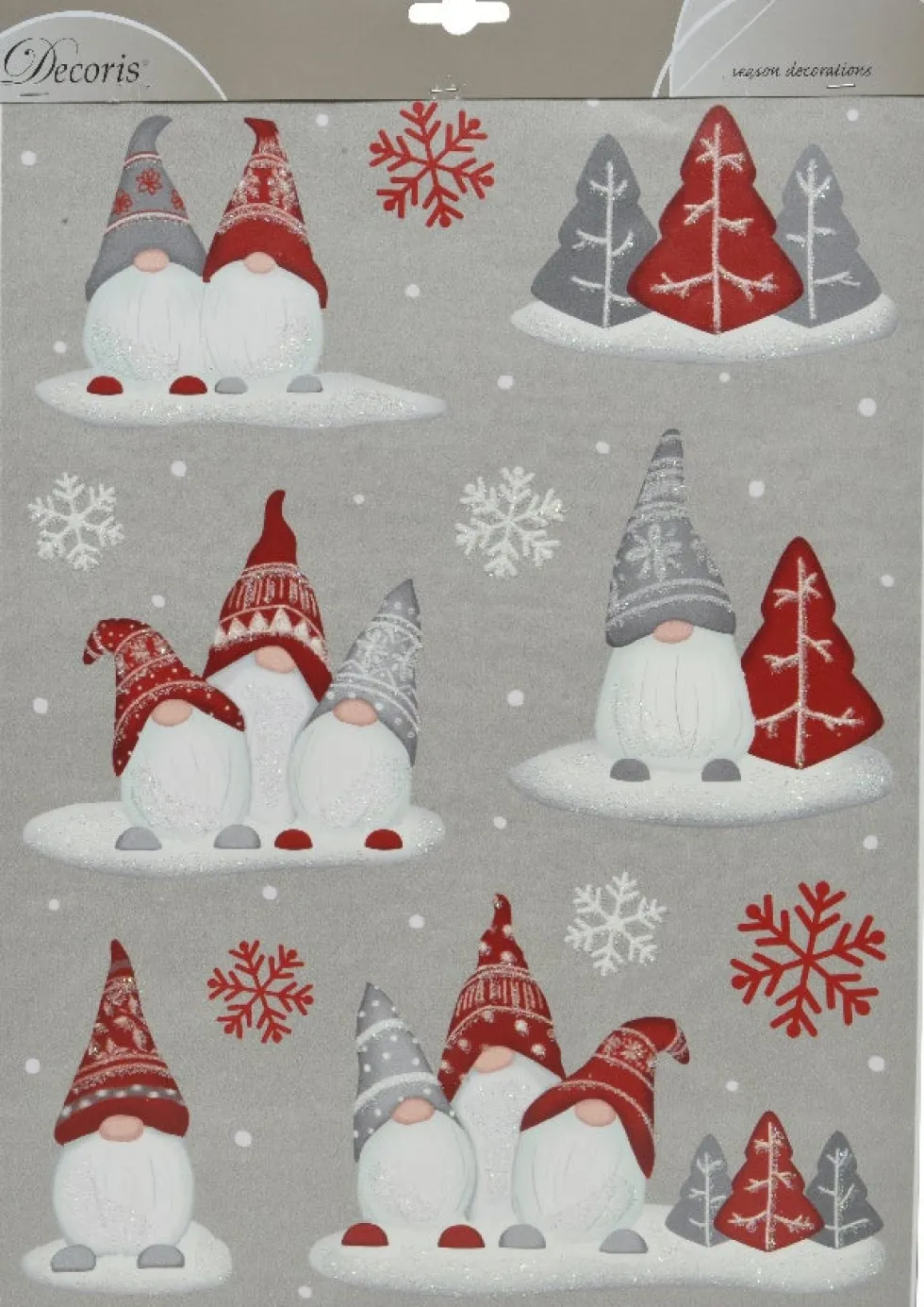 Decoris raamsticker gnoom grijs 0,1 x 29,5 x 40 cm