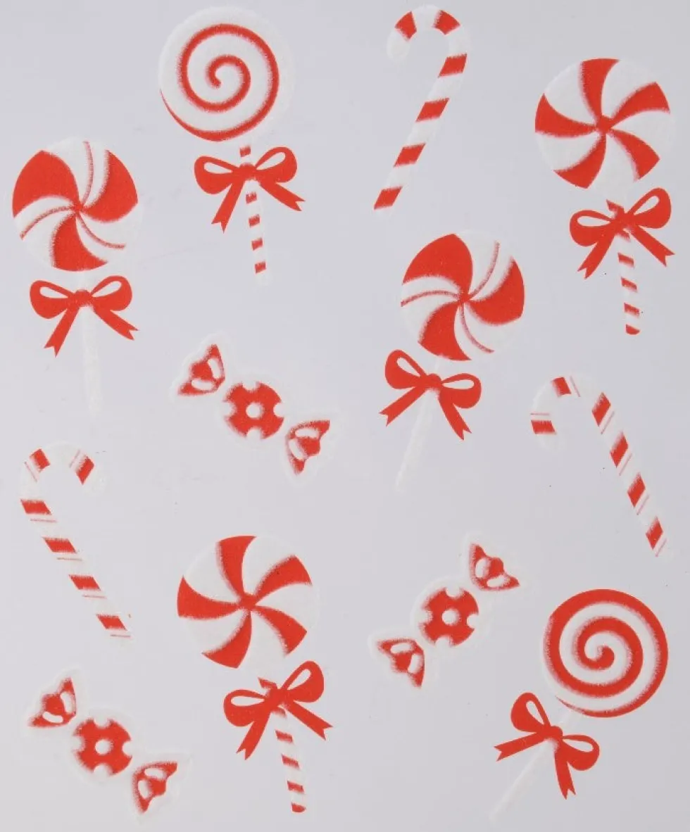 Decoris raamsticker snoep rood / wit 0,1 x 28,5 x 34,5 cm