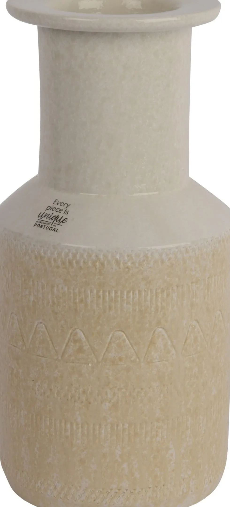 Decoris vaas beige / wit D 14 H 30 cm