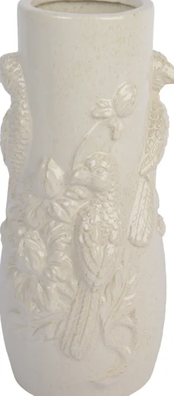 Decoris vaas Bird crème D 16 H 34,5 cm