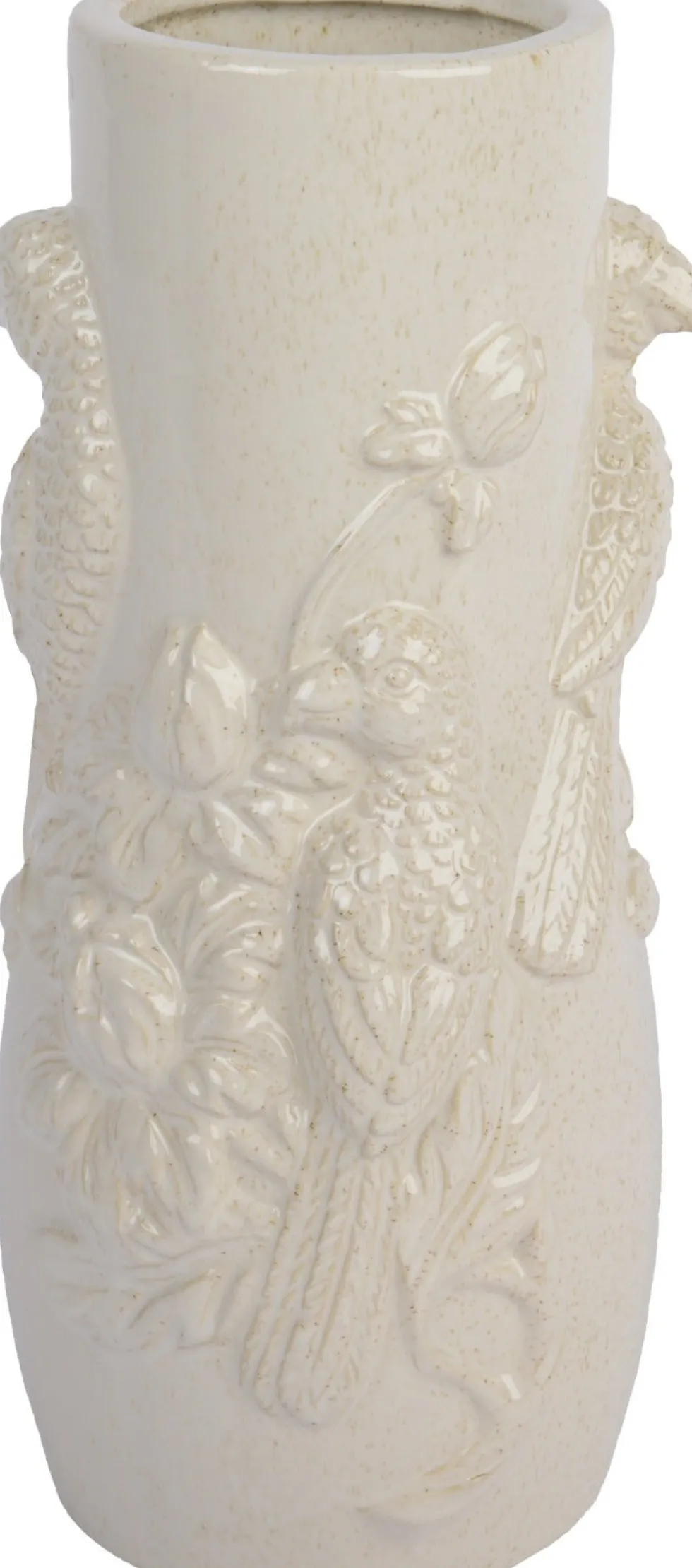 Decoris vaas Bird crème D 16 H 34,5 cm