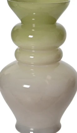 Decoris vaas Bo beige / groen D 16 H 25 cm