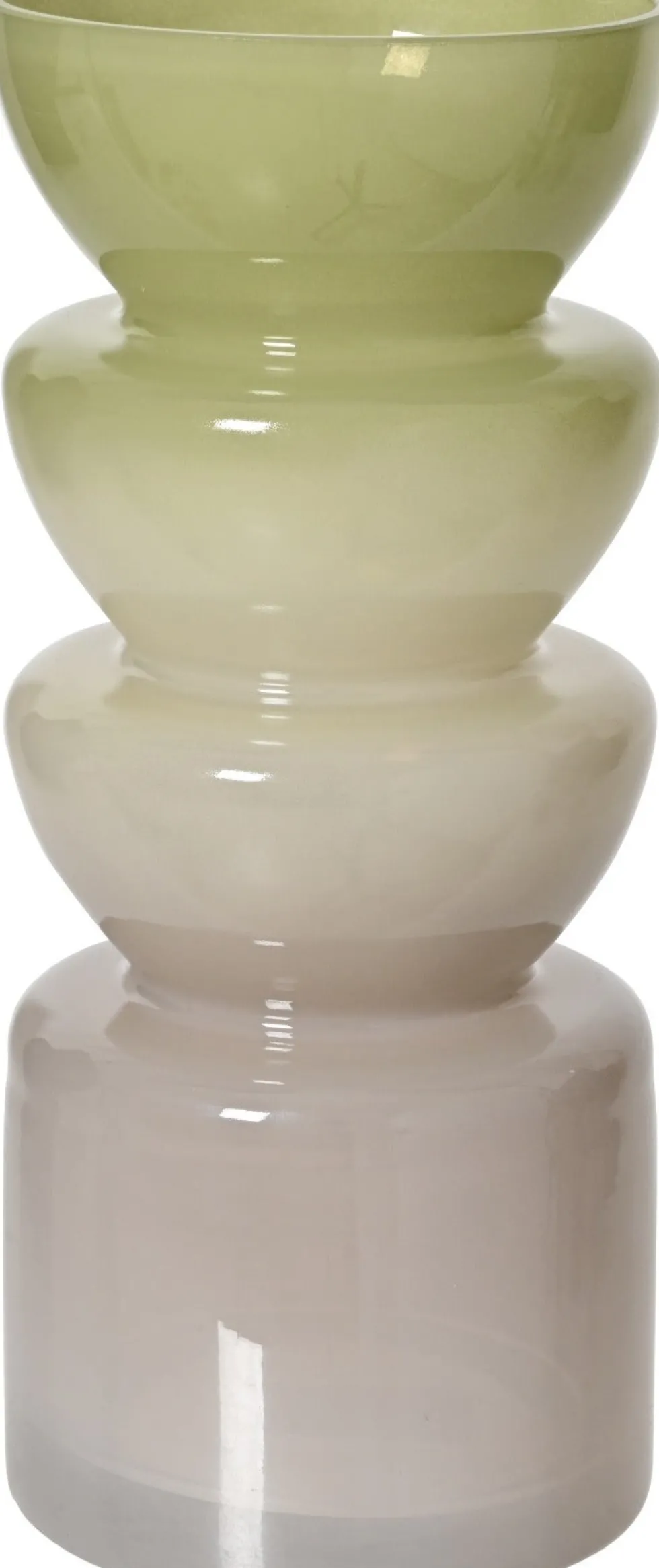 Decoris vaas Bo beige / groen D 10 H 23 cm