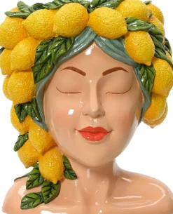 Decoris vaas Citrus geel 19,5 x 17 x 23,5 cm