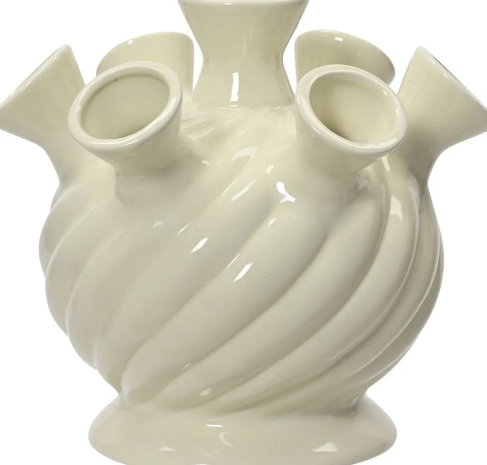 Decoris vaas Tullip wit D 18 H 16 cm