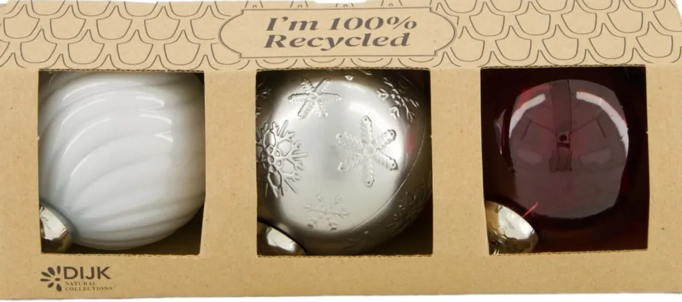 Dijk Natural Collections kerstbal zilver D 8 cm 3 stuks