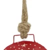 Dijk Natural Collections kerst ornament Bella rood / wit 11 x 6 x 13 cm