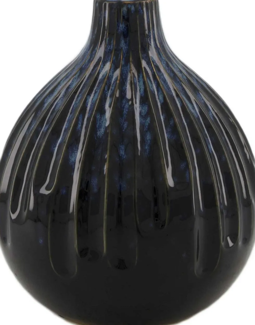 Dijk Natural Collections vaas Sam zwart / blauw D 16,5 x H 19 cm
