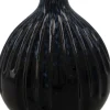 Dijk Natural Collections vaas Sam zwart / blauw D 19 x H 22,5 cm