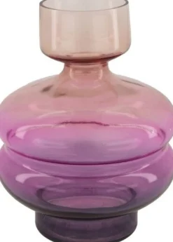 Dijk Natural Collections vaas op voet roze / paars / blauw D 16 H 20 cm