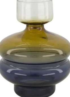 Dijk Natural Collections vaas op voet wit / groen / blauw D 16 H 20 cm