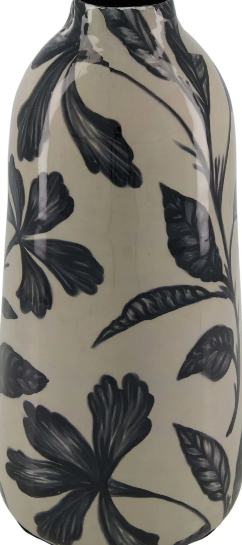 Dijk Natural Collections vaas zwart / grijs D 12,5 H 25 cm