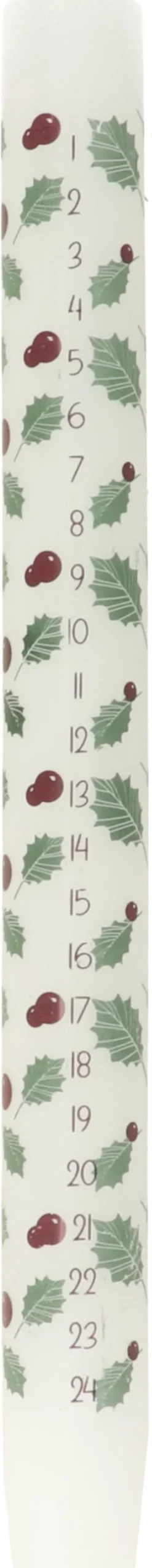 Dinerkaars Advent wit / groen 7,5 uur D 2,7 H 29 cm