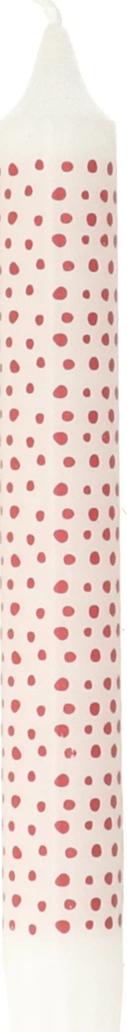Dinerkaars Dot wit / roze 5 uur D 2,2 H 19 cm