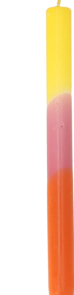 Dinerkaars Triple dipped geel / roze / oranje 7,5 uur D 2,2 H 25 cm