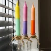 Dippy dinerkaars Dubbeldip goud / groen 6 uur D 2,1 H 19 cm
