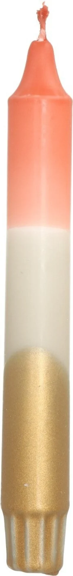 Dippy dinerkaars Triple roze / wit / goud 6 uur D 2,1 H 19 cm