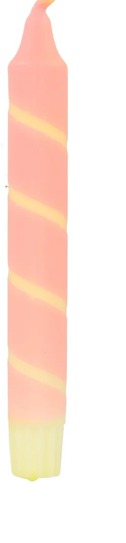Dippy dinerkaars Twister roze / geel 6 uur D 2,1 H 19 cm