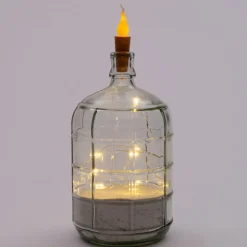 Draadverlichting vlam voor in fles met 10 lampjes warm wit 1 m