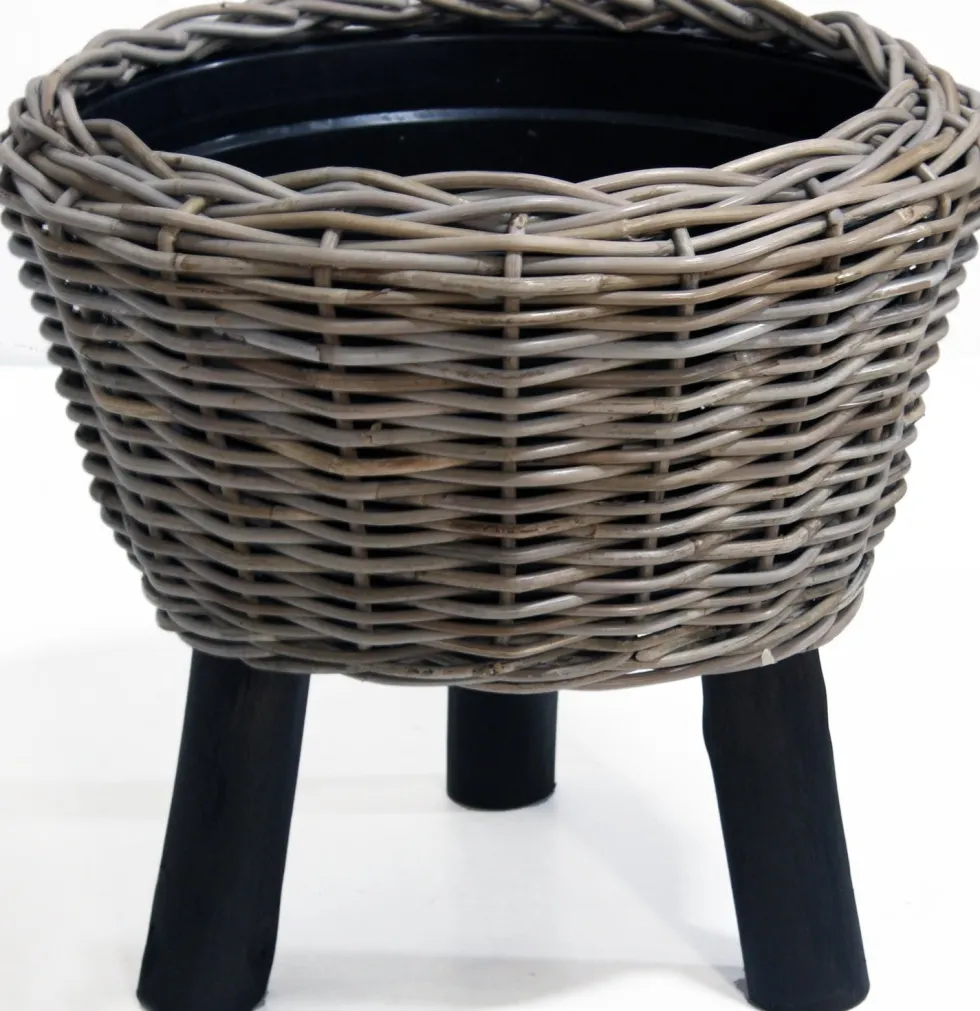 Drypot op zwarte poten D44 H44 cm