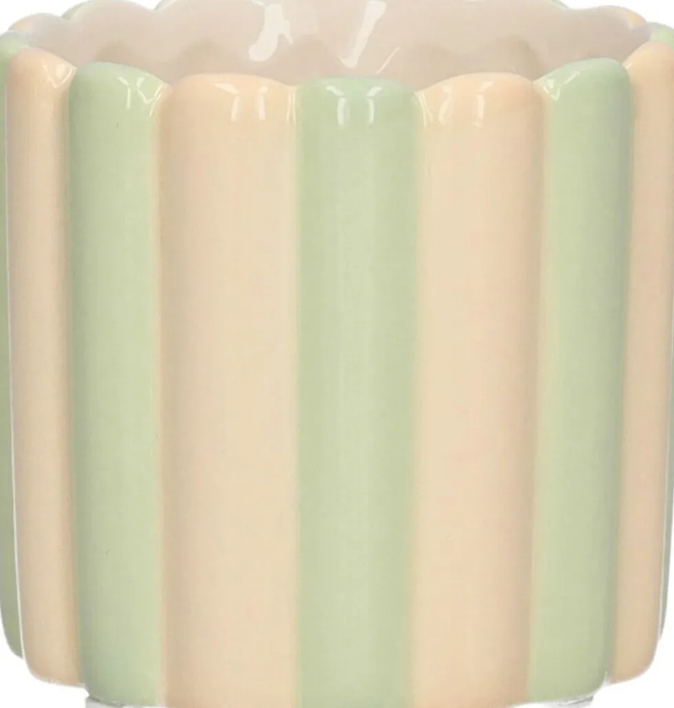 Duif bloempot Bliss crème / groen D 7,7 H 7 cm