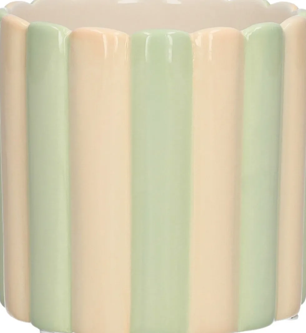 Duif bloempot Bliss crème / groen D 12,5 H 12 cm