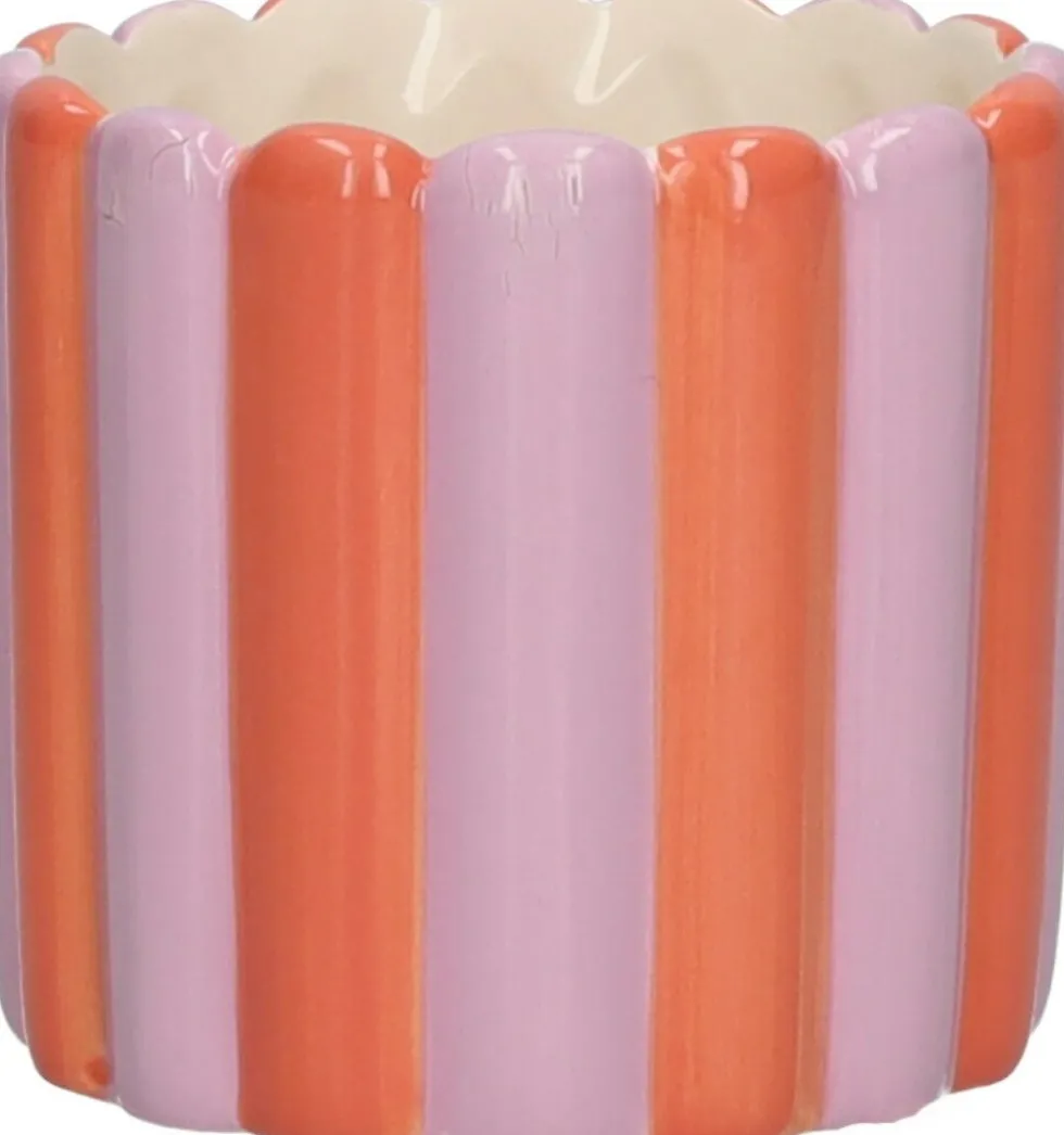 Duif bloempot Bliss paars / oranje D 7,7 H 7 cm