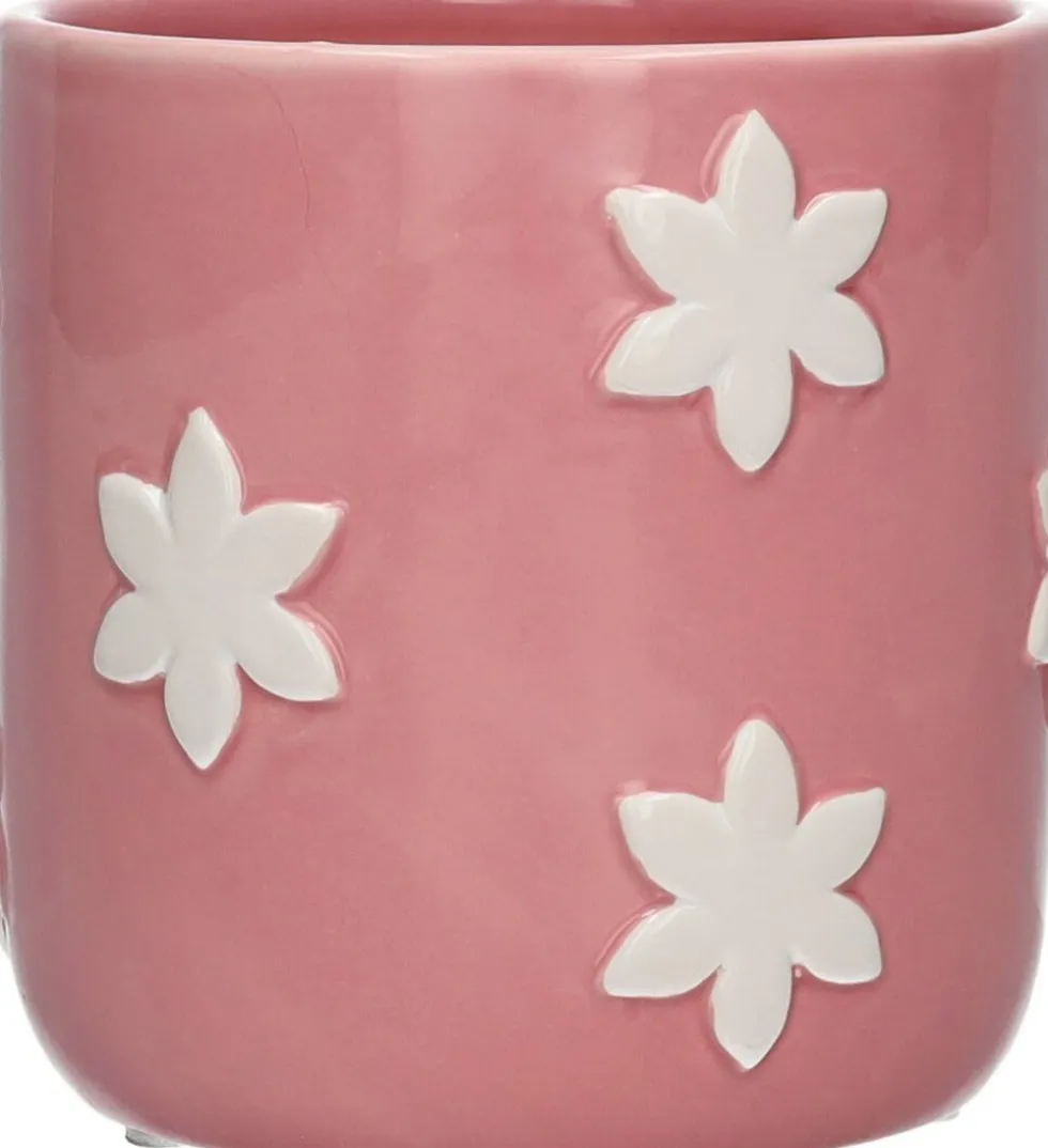 Duif bloempot Bloem roze D 12,2 H 12 cm