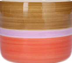 Duif bloempot Cose bruin / roze / rood D 10,5 H 9,8 cm