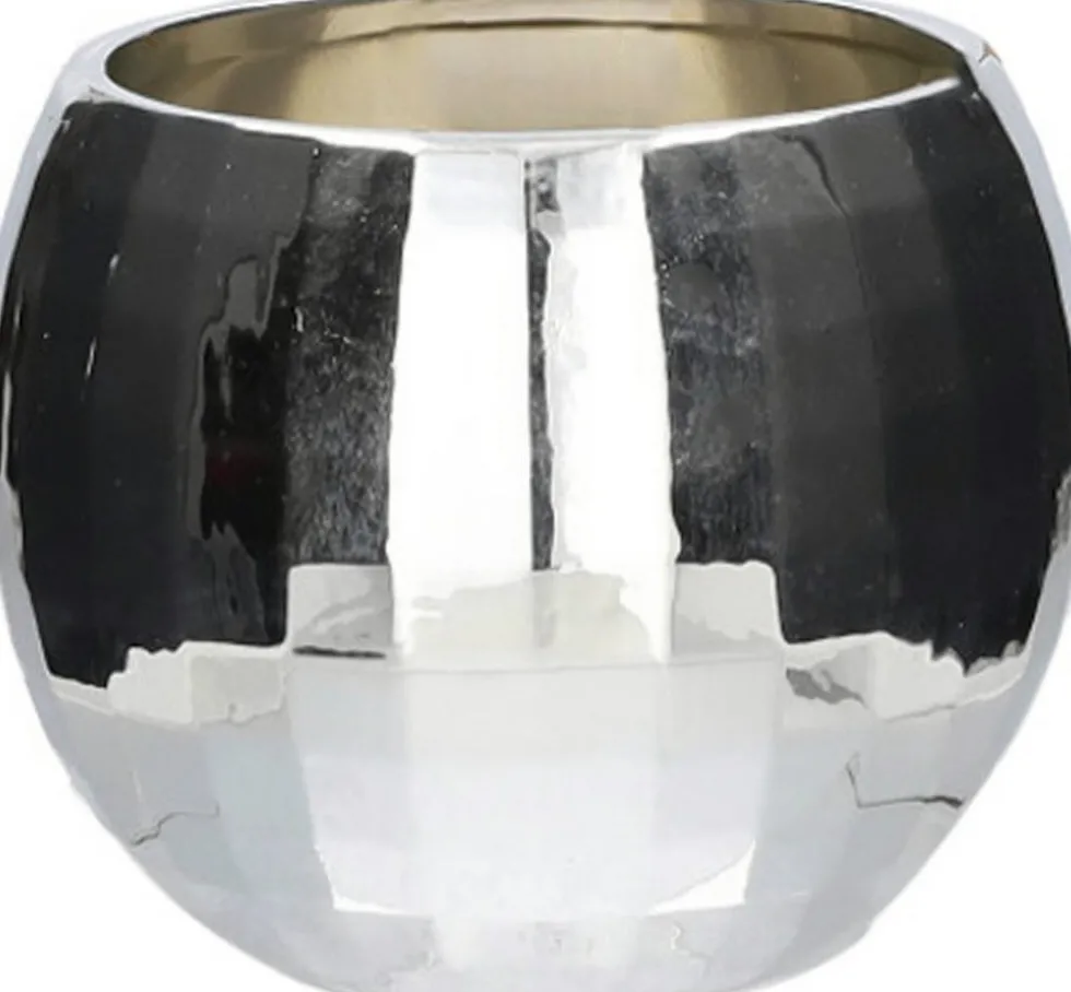 Duif bloempot Disco zilver D 8,4 H 6,5 cm