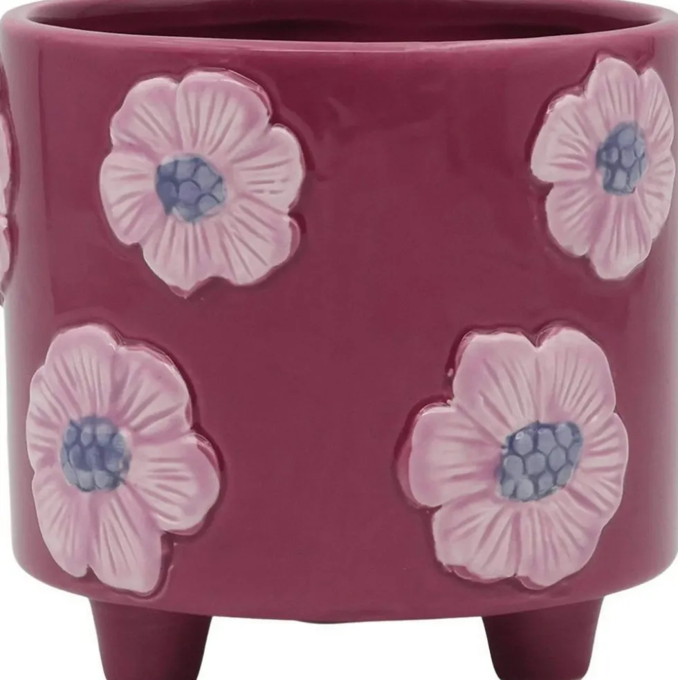 Duif bloempot op poten Hilaria paars D 11 H 10 cm