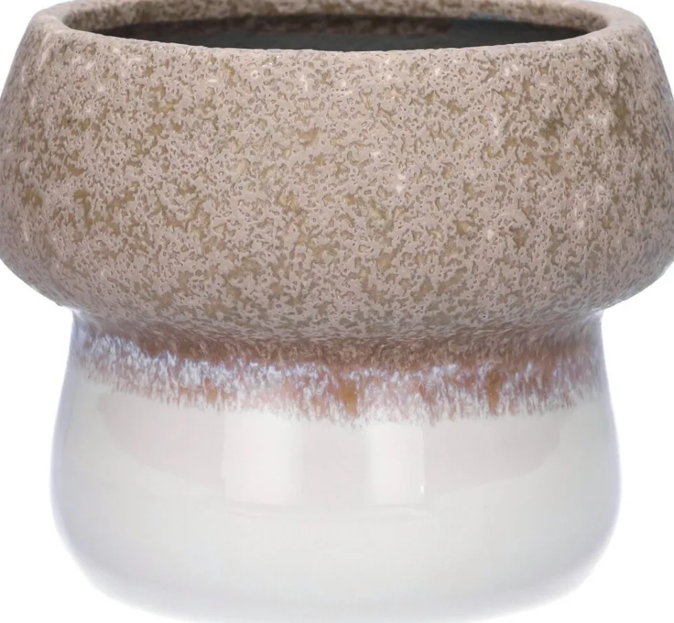 Duif bloempot Pilz grijs / wit D 14 H 11 cm