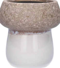 Duif bloempot Pilz grijs / wit D 12,2 H 12,8 cm