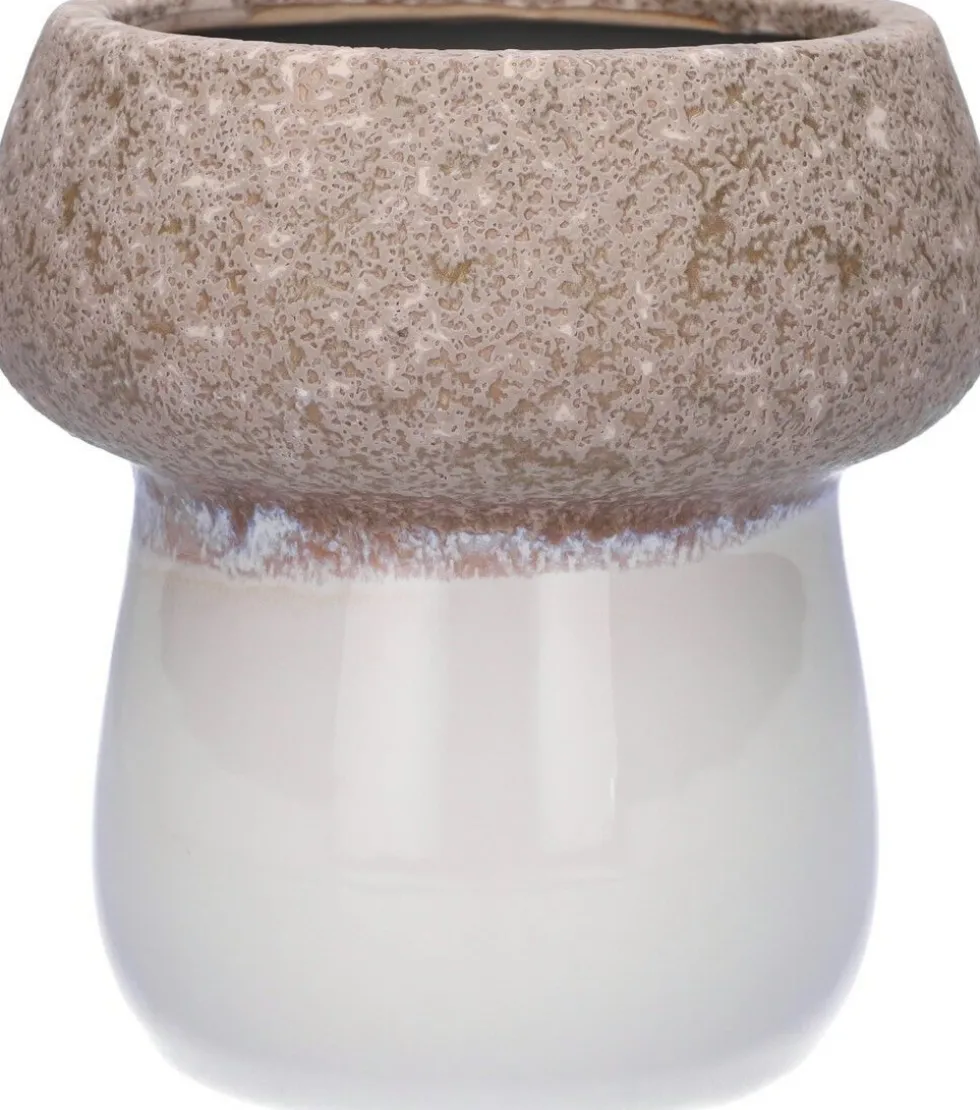 Duif bloempot Pilz grijs / wit D 12,2 H 12,8 cm