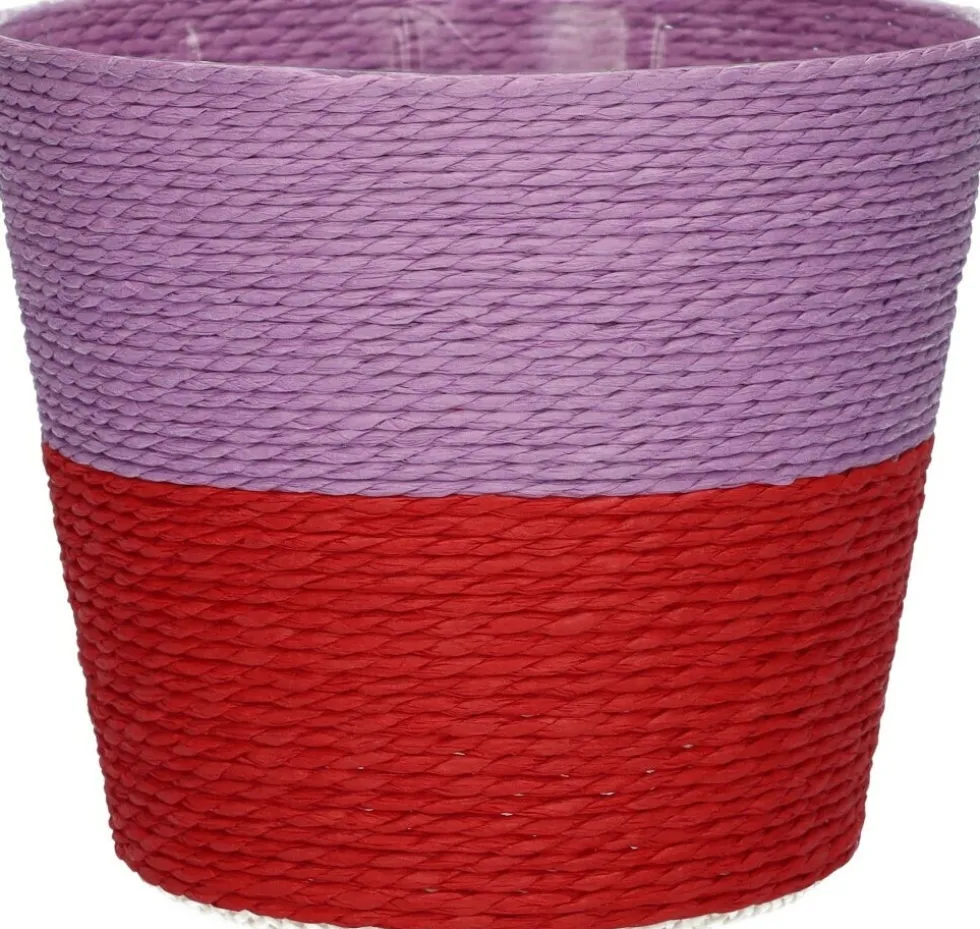 Duif plantenmand Riley duotoon paars / rood D 19 H 16 cm