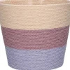 Duif plantenmand Riley lijnen crème / roze / paars D 6,8 H 5,2 cm