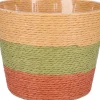 Duif plantenmand Riley lijnen beige / groen / terracotta D 19 H 16 cm