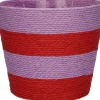 Duif plantenmand Riley lijnen paars / rood D 19 H 16 cm
