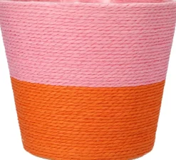 Duif plantenmand Riley roze / oranje D 14 H 11 cm