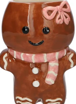 Duif vaas Cookie bruin / roze / wit D 8,6 H 18 cm