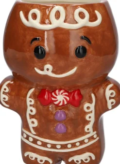 Duif vaas Cookie bruin / wit / rood D 8,6 H 18 cm