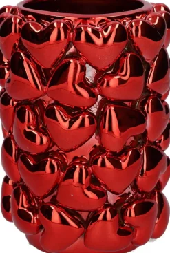 Duif vaas Hart rood D 10 H 18 cm