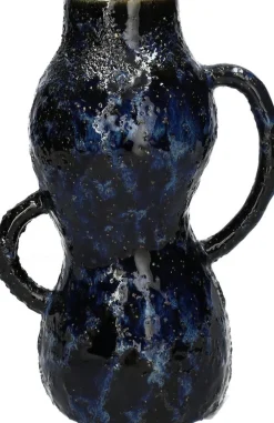 Duif vaas Jinan blauw / zwart D 11,7 H 23,5 cm