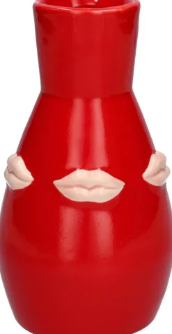 Duif vaas Lips rood / roze D 10 H 18 cm
