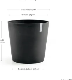 Ecopots bloempot Amsterdam donkergrijs D 50 H 44 cm