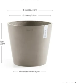 Ecopots bloempot Amsterdam taupe D 40 H 35 cm