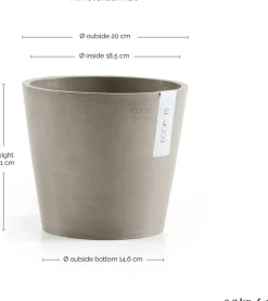 Ecopots bloempot Amsterdam taupe D 20 H 17,1 cm