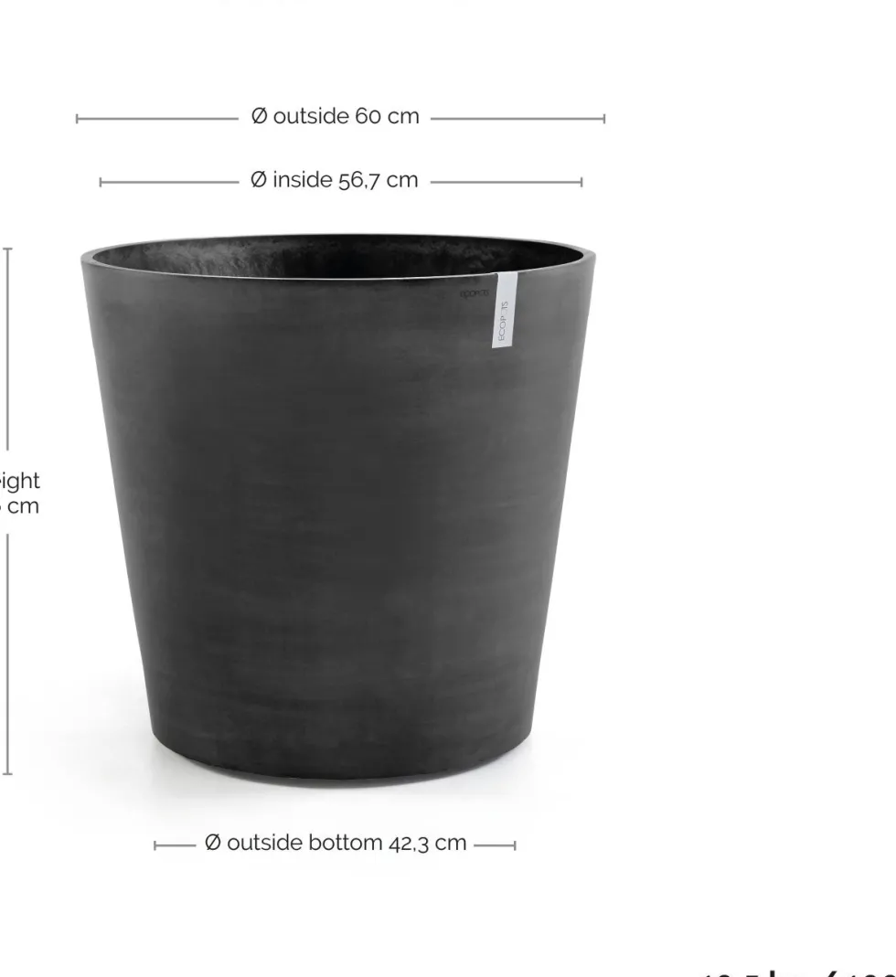 Ecopots bloempot Amsterdam Wheels grijs D 60 H 56 cm