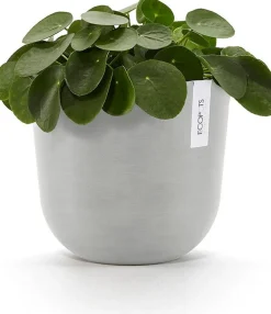 Ecopots bloempot Oslo wit grijs D 25 H 21,8 cm