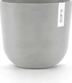 Ecopots bloempot Oslo wit grijs D 25 H 21,8 cm